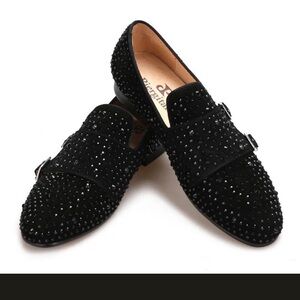 Piergitar  Double Monk loafers studded  Rhinestones